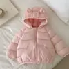 Nueva chaqueta ligera de algodón para niños, estilo corto, con capucha, para niñas y niños, prenda de abrigo de moda para niños pequeños, adecuada para otoño e invierno