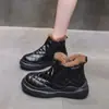 Botas de Nieve para Mujer 2026 Nuevo Estilo de Invierno, Forradas de Felpa y Espesadas Botas Martin, Botines, Zapatos Versátiles para Mujer, Zapatos de Algodón con Suela Gruesa que Aumentan la Altura