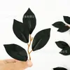 Amazon Pantalla de Seda Simulada 4 Puntas Hojas de Higuera DIY Pasador Hecho a Mano Arreglo Floral Decoración del Hogar Planta Verde Accesorios de Ratán Hojas