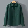 Camisa de Lino de Manga Larga para Hombre de Verano, Camisa Casual de Negocios de Algodón y Lino, Ropa Artística para Hombre, Tops Juveniles