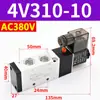 Válvula Solenoide Airtac 4V210-08/310/410 Válvula de Control de Aire de Dos Posiciones y Cinco Vías para Reversión de Cilindro Neumático
