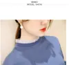 Loja Principal Shanghai Dan Nong/26 Blusa de Lã Tricô Gola Franzida Cor Sólida Slim Fit para Mulheres