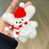 Nuevo Lindo Perro de Peluche Llavero Muñeco Colgante Bufanda Tejida Bolso de Pareja Colgante de Muñeco de Peluche