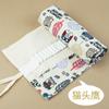 Cortina de lona Weizhuang de 72 agujeros de gran capacidad, estuche de lona con dibujos animados de gato lindo para hombres y mujeres, bolsa de papelería para pintura con lápices de colores de boceto