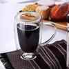 Vaso de doble pared Yingshang de vidrio de borosilicato alto resistente al calor para el hogar, para jugo, leche, café, redondo con forma de huevo, transparente, aislante del calor, para té