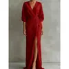 Sitio web independiente transfronterizo europeo y americano nuevo vestido para mujer con cuello en V y cintura ceñida, vestido de estilo vacacional primavera-verano