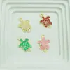 Joyería de Aleación Accesorios diy Patrón de Tortuga Pequeña Colgante de Collar Pulsera con Goteo de Aceite Colgante Doble Pequeño Venta al por Mayor Transfronteriza