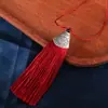 Gorro de Boca de Pescado Corto Borlas Nudo Chino Borla Flecos DIY Hecho a Mano Borla Roja Cadena para Suéter Colgante Accesorios de Borla