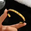 Conjunto de Pulseras de Acero Inoxidable Doradas Transfronterizas con Clavos de Diamante Pulsera de Trébol de Cuatro Hojas Cintura Pequeña Brazaletes Dorados