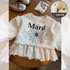 Sudadera de terciopelo para niñas color crema estilo coreano dulce nuevo estilo 2025 niña pequeña bebé todo en uno top de terciopelo ropa de invierno moderna