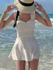 2025 Novo Maiô com Saia Dividida Feminino Cobrindo a Barriga Slim Beach Holiday Hot Spring Maiô Feminino [uma geração de cabelo]]