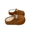Zapatos Birkenstock de Cuero Genuino Suela Gruesa para Aumentar Altura con Plus de Terciopelo para Mujer Puntera Cerrada Medias Zapatillas Otoño/Invierno 2026 Nuevos Zapatos de Algodón Cálidos Slip-on