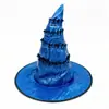 Sombrero de bruja Halloween niños y adultos fiesta de disfraces disfraz sombrero curvo de terciopelo dorado sombrero de elfo sombrero de bruja sombrero de mago