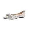 Exquisitos zapatos bajos de mujer estilo francés con pedrería, nuevos zapatos de otoño 2026, elegantes zapatos planos con lazo para mujer, versátiles