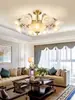 Candelabro de Sala de Estar y Pasillo Estilo Europeo Todo Cobre Estilo Americano Pastoral Combinación para Toda la Casa Lámpara de Comedor Dormitorio Lámparas de Cobre Zhongshan