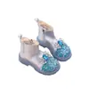 Botas cortas para niña estilo princesa, con purpurina plateada, con cremallera lateral, adecuadas para otoño e invierno, y forradas de forro polar para mayor calidez, botas de piel para niños