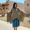 Bufanda de Cuadros de Cachemira Imitación de Estilo Étnico 2024 para Mujer Otoño e Invierno Ropa Exterior Protección Solar Capa con Capucha Chal Grande Dp-18