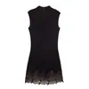 Roupas Femininas Transfronteiriças 2025 Novo Outono Sexy Slim Fit Saia de Quadril Renda Veludo Vestido 8779664
