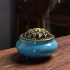 Queimador de Incenso Cerâmico para Uso Doméstico, Atacado de Yiwu, Queimador de Incenso com Design de Cerâmica Ge Esmaltada em Forno, Queimador de Incenso de Templo, Pequeno Queimador para Bobina de Incenso