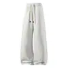Pantalones de chándal ACU para hombre con cordón y retazos, nuevo producto otoño/invierno 2026, pantalones largos casuales rectos de pierna ancha estilo americano para hombre, talla grande