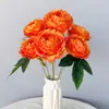 Peonías artificiales de 7 cabezas, flores artificiales, flores falsas para decoración de bodas, peonías artificiales al por mayor transfronterizo