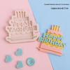 Letras em inglês feliz aniversário bolo decoração molde fondant chocolate silicone molde