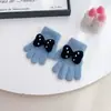 Lindos Guantes de Invierno Peludos Cálidos y Resistentes al Frío a Prueba de Viento para Estudiantes, Ciclismo, de Cinco Dedos, con Lazo, de Felpa y Tejidos para Mujeres