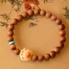 Pulseira de Madeira Queimada com Aroma de Leite e Sândalo Velho Gato de Leite Natural Pulseira de Casal de Madeira Queimada Presente de Aniversário