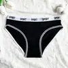 Comércio Exterior Transfronteiriço Roupa Íntima Feminina Popular na Amazon Calças Elásticas com Letras em Inglês Cintura Baixa Calcinhas Femininas de Algodão Puro