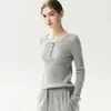 Nueva colección de otoño: Suéter de punto elegante, estilo francés, cuello redondo, suave y cómodo para mujer, perfecto como capa interior, versátil, simple y que favorece la figura