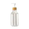 Botella secundaria de plástico de 500 ml para champú, gel de ducha, loción, tipo dispensador, botella vacía engrosada con anillo