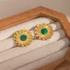 Brincos de Estilo Transfronteiriço Europeu e Americano, Design Estilo Ins Francês, Brincos de Aço Inoxidável Turquesa, Brincos de Pérola de Alta Qualidade