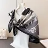 Rao Yunxia Proteção Solar Feminina Sarja Seda Estampa Floral Digital Lenço Lenço de Cabeça 90 Quadrado Grande Lenço Lenço de Cabeça