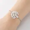 Pulsera colgante de árbol de la vida de la selva tropical de comercio exterior acero inoxidable corte 18K chapado en oro pulsera que no se decolora en stock