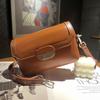 Bolsa feminina de couro genuíno cross-border, fashion, camada superior, couro de vaca curtido vegetal, pequena bolsa quadrada, retrô, elegante, bolsa de ombro crossbody 320
