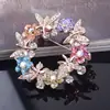 Moda venda quente alta qualidade anel broche borboleta coreano cravejado de diamantes joia para roupa pino casamento corsage colorido atacado