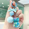 Mini Conejo Arena Líquida Llavero Dibujo Animado Muñeca Acrílica Colgante Lindo Arena Líquida Llavero Mochila Pequeño Regalo