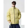 Otoño e Invierno Nuevo Bloque de Color al Aire Libre Cuello Alto Clásico Color Sólido Chaqueta de Algodón Estilo Pareja para Hombre Cómoda Gruesa Cálida Cuello Alto