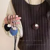 Otoño e Invierno Elegante Maillard Dibujo Animado Gato Estampado Leopardo Largo Cuello Halter Diseño de Clip para Gafas Elegante Versátil Collar para Mujeres