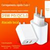Carregador de Viagem Pd25W É Adequado para Carregamento Rápido de Tablet Apple, Huawei, Carregador com Protocolo Samsung Pps, Carregamento Rápido Pd