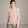 Suéter leve de gola alta 100% cashmere puro para mulheres, outono e inverno, simples, folgado, tricô, camada base