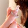 Anillo de Plata de Ley S925 Estilo Similar Zircón Rosa Apertura Nicho Alta Gama Lujo Ligero Versátil Apilable Anillo de Dedo para Verano