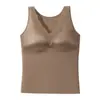 Colete quente sexy de renda com decote V, peça única com bojo fixo, não precisa de sutiã, respirável, confortável, colete quente