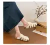 Medias Pantuflas Cerradas de Punta Tejidas Huecas de Suela Gruesa para Mujer, Nuevo Estilo Verano 2026 Pantuflas Caseras Casuales Retro Slip-On