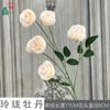 Peonía Delicada 6 Cabezas Loto Arreglo para Arco de Boda Flores Artificiales Decoración de Pared de Flores para Escenario de Hotel Flores Falsas