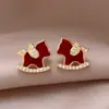 Brincos de Pônei Vermelho para o Ano do Cavalo, Novo Estilo Popular de 2026, Brincos de Alta Qualidade, Brincos Delicados e Compactos