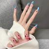 Comércio Exterior Escuro Frosted Rose Wear Armor ins Lattice Long Trapezoidal High-grade Europeu e Americano Frosted Butterfly Unhas Postiças