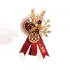 Set completo de ramilletes de boda retro estilo chino, incluyendo un ojal para el novio y otro para la novia, con detalles de fénix dorado y perlas, perfectos como accesorios de boda