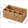 Cesta de Armazenamento Trançada Estilo Nórdico para Casa Cozinha Armazenamento de Diversos Caixa de Armazenamento de Mesa Lanches Cosméticos Cesta de Armazenamento para Controle Remoto