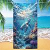 Toalla de Playa de Microfibra Doble Cara de Terciopelo Transfronteriza con Impresión Digital de Logo Personalizado, Toalla de Baño Rectangular Grande, Gruesa y Suave